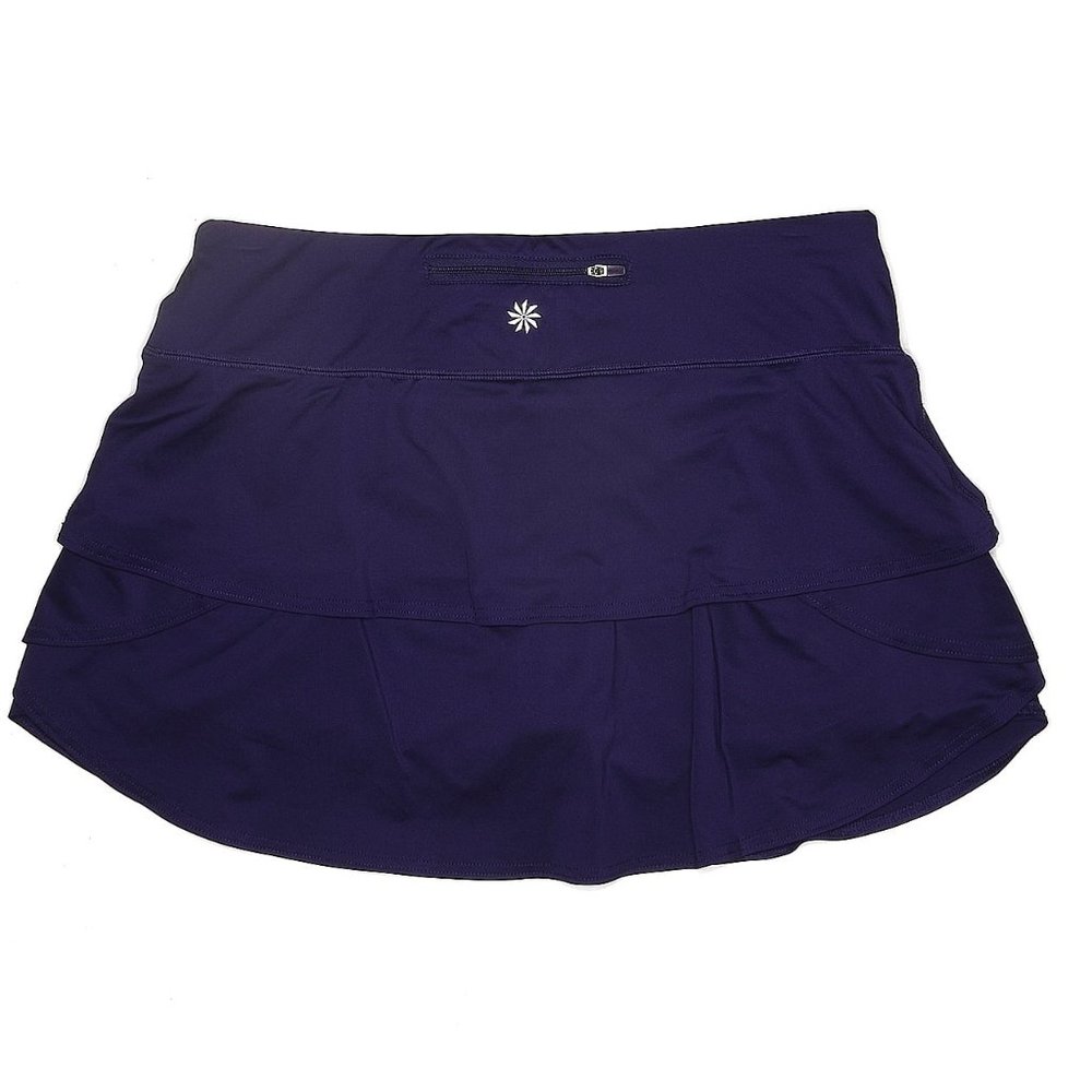 Athleta Swagger Tier Ruffle tennis run skirt PURPLE skort  sz Medium   819219